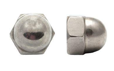 DOME NUTS, DIN 1587, Mild Steel, Grade 4.8, Nickel Plated, M10