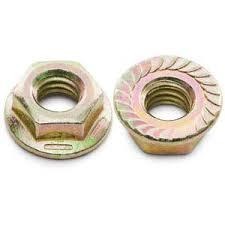 HEXAGON FLANGE NUTS, DIN 6923, Hi - Tensile Steel, Grade 8, Yellow Passivated, M10