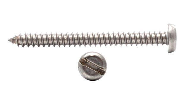 SLOTTED PAN HEAD SELF TAPPING SCREWS DIN 7971, STAINLESS STEEL, GRADE 18/8 - (A2) 304, M2.9x13 mm