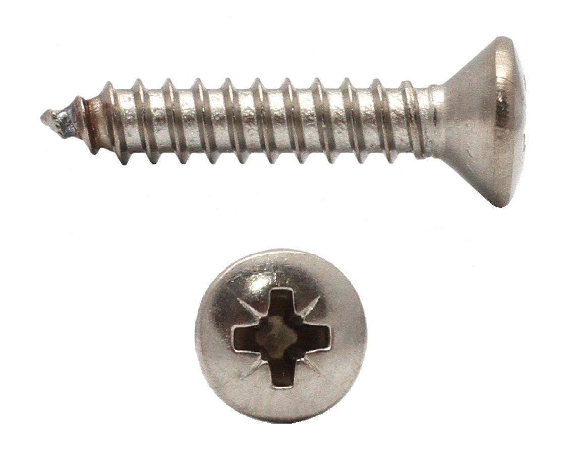 RAISED COUNTERSUNK POZI SELF - TAPPING SCREWS DIN 7983, STAINLESS STEEL, GRADE 18/8 - (A2) 304, M2.9x8 mm