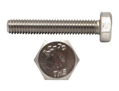 HEXAGON HEAD SET SCREWS - DIN 933, STAINLESS STEEL, GRADE 18/8/3 - (A4) 316, M10 x 100 mm