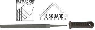 FILE.AFILE THREE SQ 2ND CUT 150MM SLEEVE
