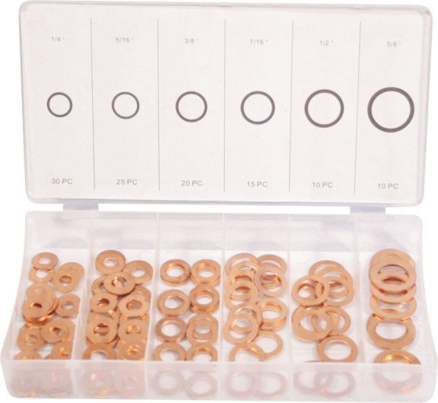 ASSORT MTS WASHER FLAT COPPER 1