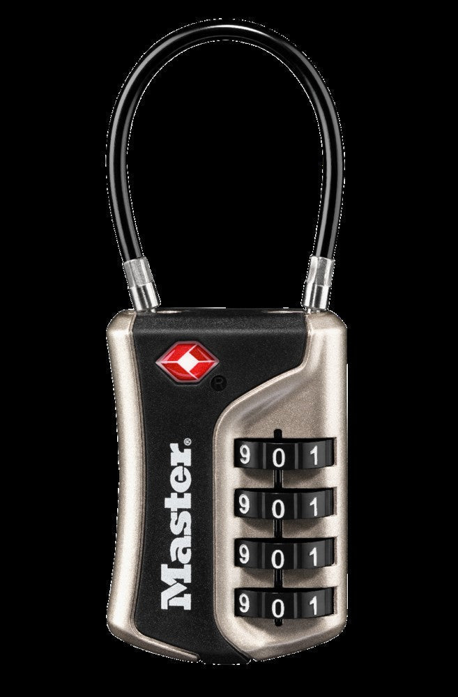 PADLOCK M/LOCK COMB TSA 36MMCABLE 4DIAL