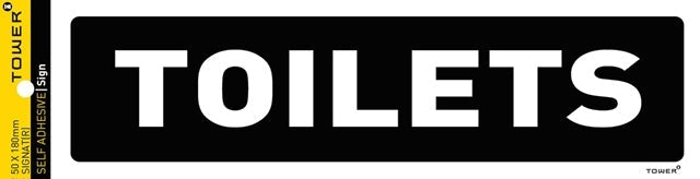 SIGN SELF ADHESIVE TOILET 180X50MM