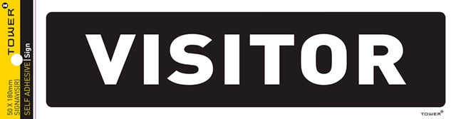 SIGN SELF ADHESIVE VISITOR 180X50MM