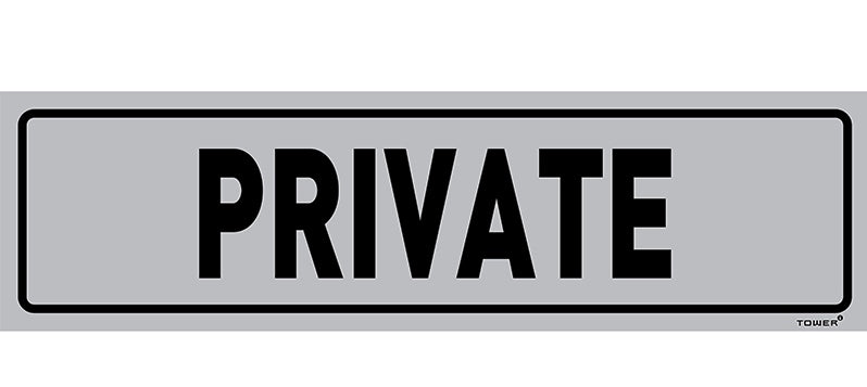 SIGN ALUM PRIVATE 180X150MM