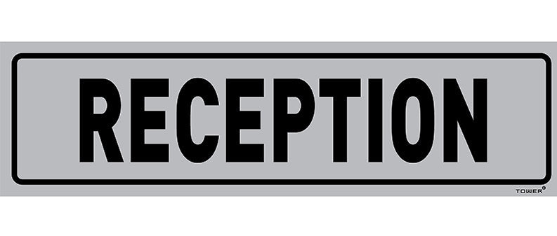 SIGN ALUM RECEPTION 180X150MM