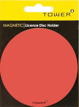 SIGN RED MEGNETIC LICENSE DISC HOLDER