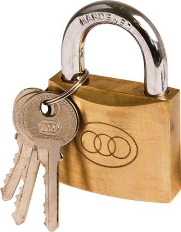 PADLOCK TRI.BRASS.265 K/ALIKE 50MM