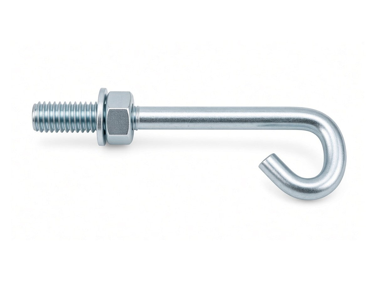 Hook Bolts, Mild Steel Grade 4.8, Zinc Plated, M6 x 50 MM