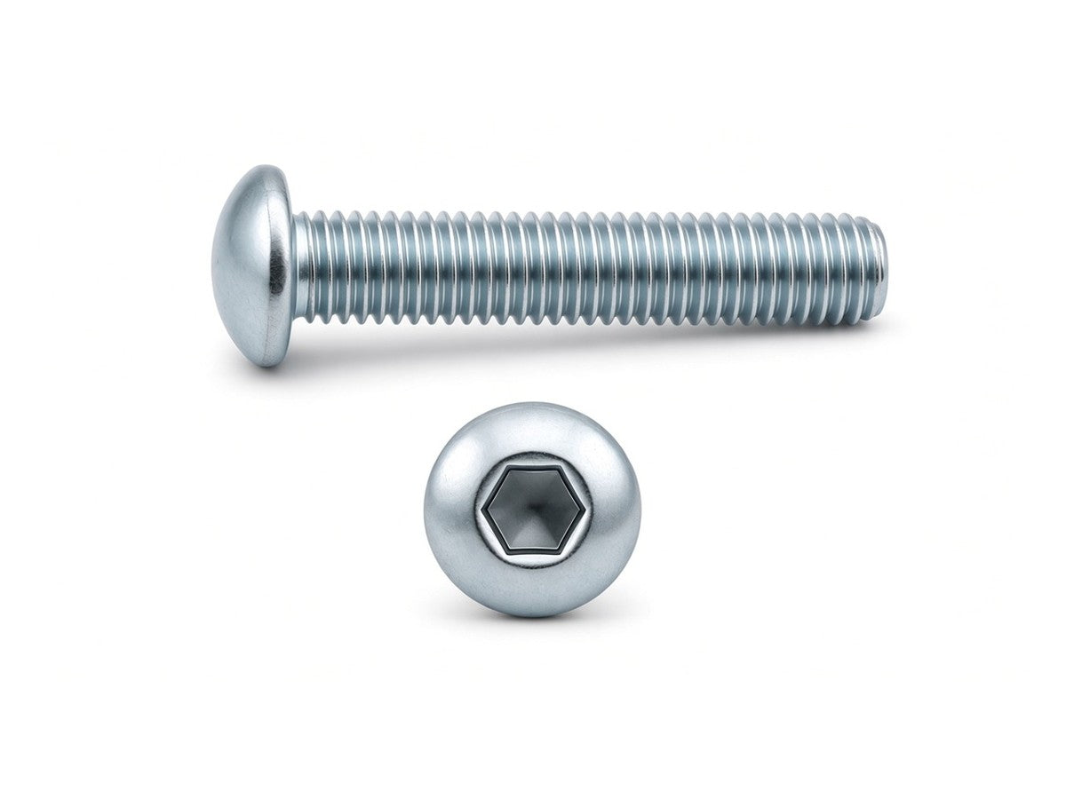 Hexagon Socket Button Head Screws, ISO 7380, Alloy Grade 10.9, Zinc Plated, M12 x 50 MM