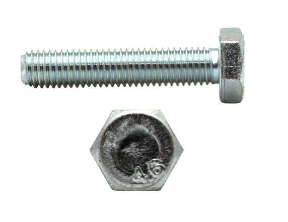 HEXAGON HEAD SET SCREWS - ZINC PLATED, Mild Steel-(Grade 4.6), DIN 558, M10 x 100 mm