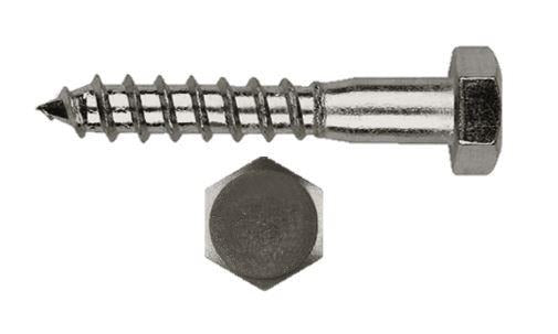 HEXAGON HEAD COACH (LAG) SCREWS - PLAIN, MILD STEEL, DIN 571, M10 x 100 mm