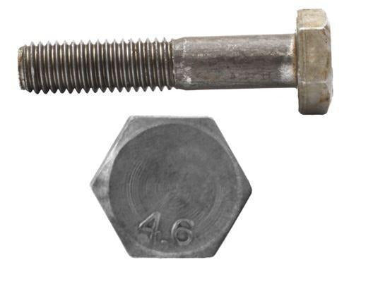 HEXAGON HEAD BOLTS - PLAIN, Mild Steel-(Grade 4.6), DIN 601, M10 x 100 mm