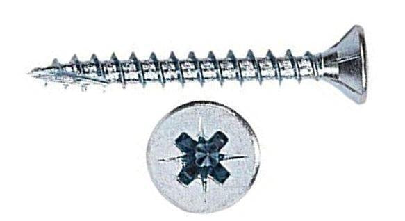 COUNTERSUNK POZI CHIPBOARD, STAINLESS STEEL, GRADE 18/8 - (A2) 304, M4 x 40 mm