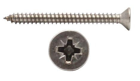 COUNTERSUNK POZI SELF - TAPPING SCREWS DIN 7982, STAINLESS STEEL, GRADE 18/8 - (A2) 304, 2.9 x 13 mm