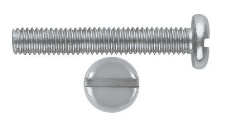 SLOTTED PAN HEAD MACHINE SCREWS - DIN 85, STAINLESS STEEL, GRADE 18/8 - (A2) 304, M10x16 mm