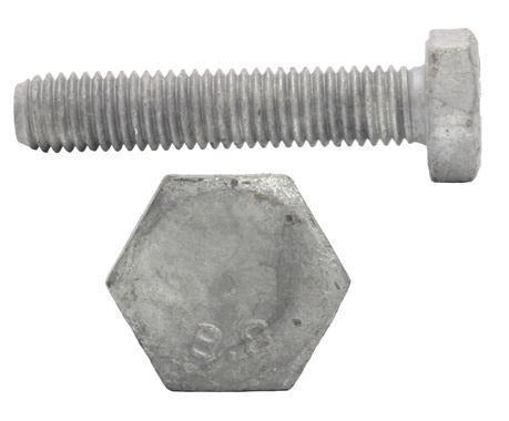 HEXAGON HEAD SET SCREWS - HDG, HI - TENSILE (Grade 8.8), DIN 933 / SABS - ISO 1461, M10 x 100 mm