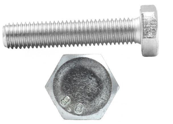 HEXAGON HEAD SET SCREWS - ZINC PLATED, HI - TENSILE (Grade 8.8), DIN 933, M10 x 100 mm
