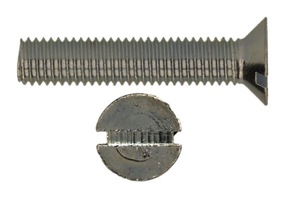 CSK SLOTTED MACHINE SCREW- PLAIN, MILD STEEL, DIN 963, M10 x 100 mm