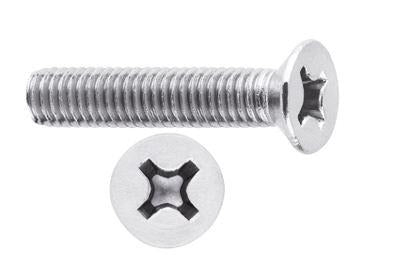 COUNTERSUNK POZI MACHINE SCREW - DIN 965 (ISO 7046), STAINLESS STEEL, GRADE 18/8 - (A2) 304, M2 x 10 mm