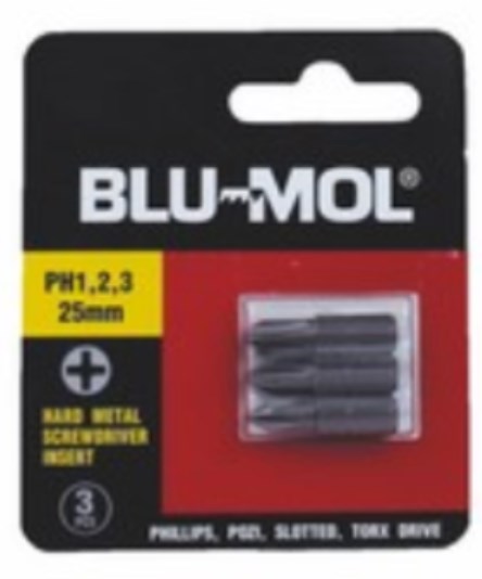 BLU-MOL S/DRIVER BIT PH1 2 3X25MM
