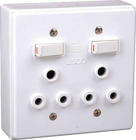 ELEC MTS SOCKET DOUBLE LED 4X4 SABS LESC