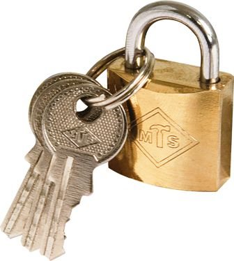 PADLOCK MTS BRASS/PL 32MM D/BLIST WZ360