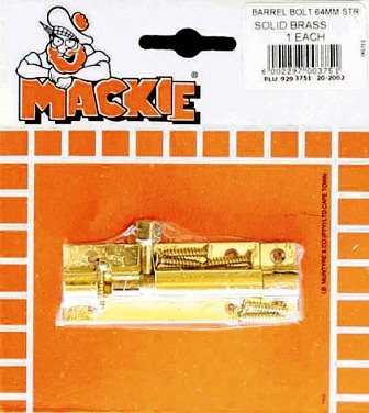 MACKIE BOLT BARREL STR S/BRASS 64MM 1PC