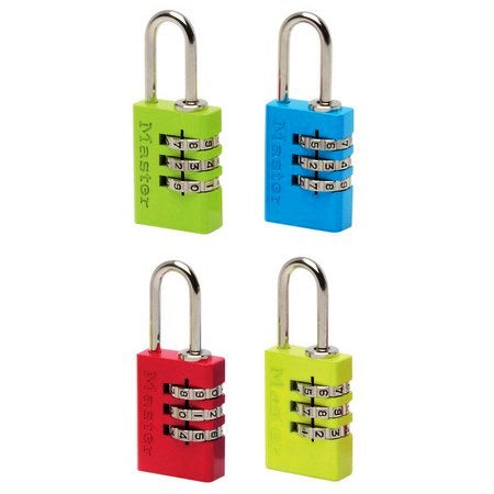 PADLOCK MASTER COMB ALUM 20MM COL 350425