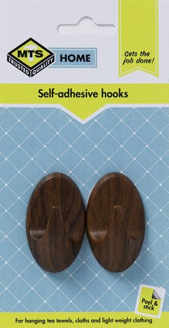MTS HOME MEDIUM HOOK WOODGRAIN 2PC