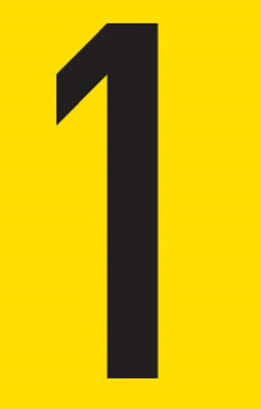 SIGN SELF ADHESIVE NO.1 38X60MM