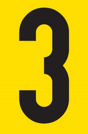 SIGN SELF ADHESIVE NO.3 38X60MM