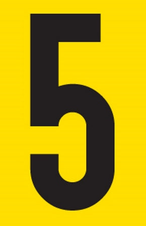 SIGN SELF ADHESIVE NO.5 38X60MM