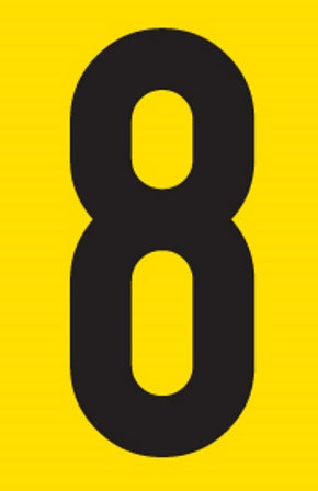 SIGN SELF ADHESIVE NO.8 38X60MM