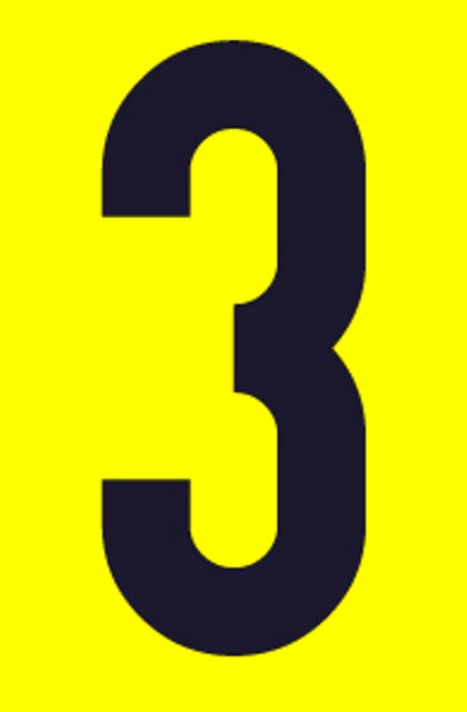 SIGN SELF ADHESIVE NO.3 55X90MM