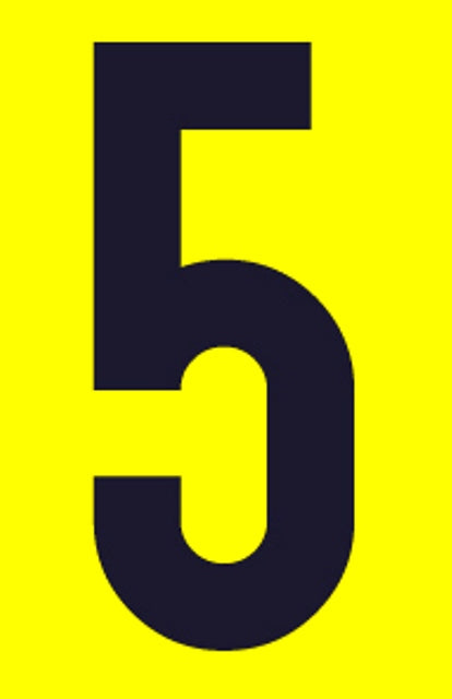 SIGN SELF ADHESIVE NO.5 55X90MM