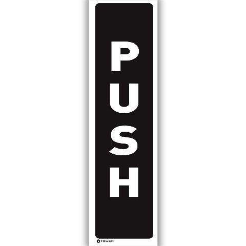 SIGN PUSH VERTICAL 180X50MM