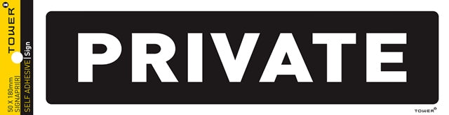 SIGN SELF ADHESIVE PRIVATE 180X50MM