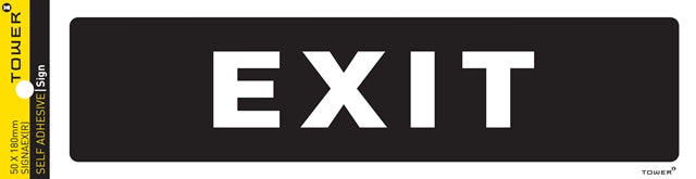 SIGN SELF ADHESIVE EXIT 180X50MM