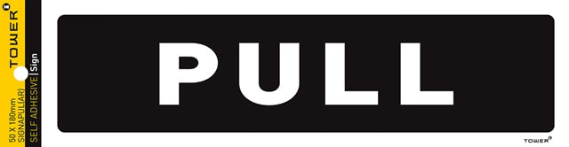 SIGN SELF ADHESIVE PULL 180X50MM