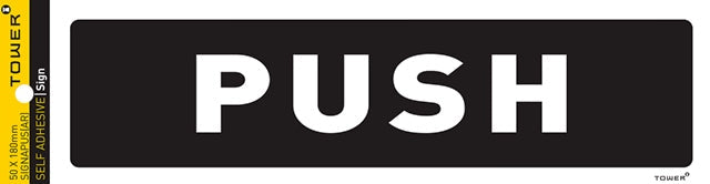 SIGN SELF ADHESIVE PUSH 180X50MM