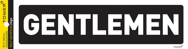 SIGN SELF ADHESIVE GENTLEMEN 180X50MM