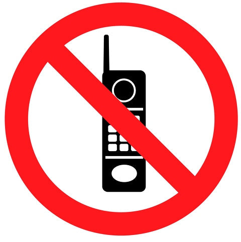 SIGN ALUM STD NO CELLPHONE 150X150MM