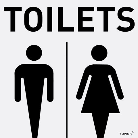 SIGN ALUM MOD-1 UNISEX TOILET 150X150MM