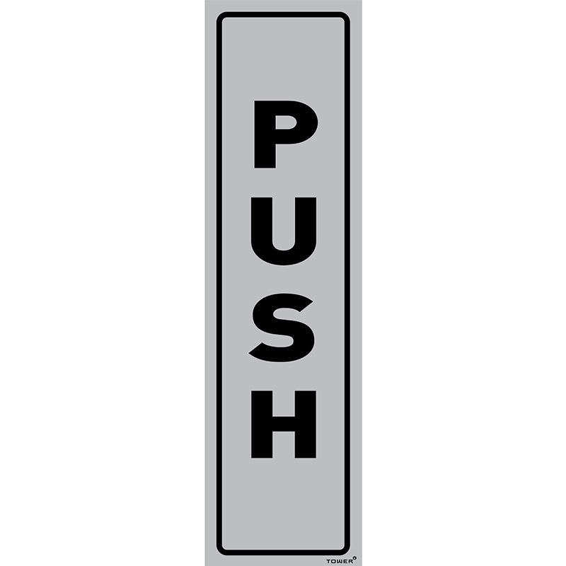 SIGN ALUM PUSH VERTICAL 180X150MM