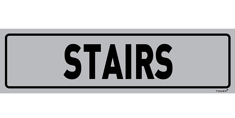 SIGN ALUM STAIRS 180X150MM