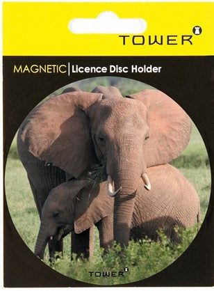 SIGN ELEPHANT MEGNETIC LICENSE DISC HOLD