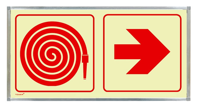 SIGN&FRAME PH/LUM FIRE EXT&RED ARW 2SD